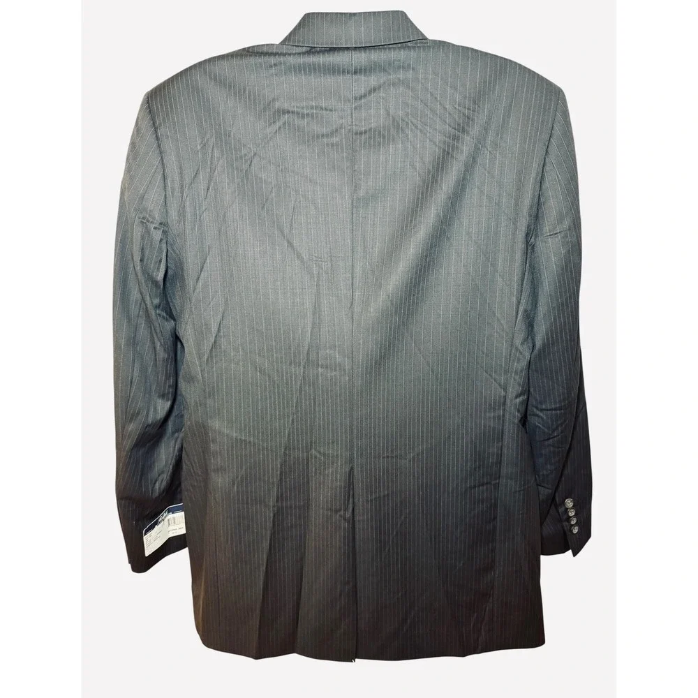 Ralph Ralph Lauren Mens 44L Pinstripe Blazer 100% Wool Jacket Black 2‎ Buttons